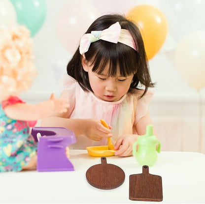 Zerodeko 10 PCS Dollhouse Cutting Board, Miniature Wooden Cutting Board Wood Chopping Charcuterie Boards Doll House Miniature Kitchen Accessory