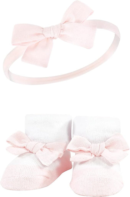 Hudson Baby Girl's Headband and Socks Giftset