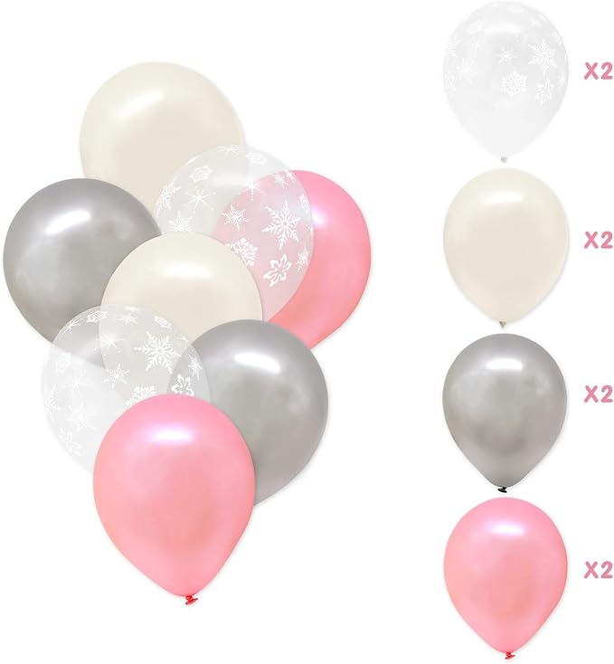 Winter Onederland Highchair Banner, Snowflake One Cake Topper Crown Hat Latex Balloons For Baby Girls Winter First Birthday Party Decorations 4