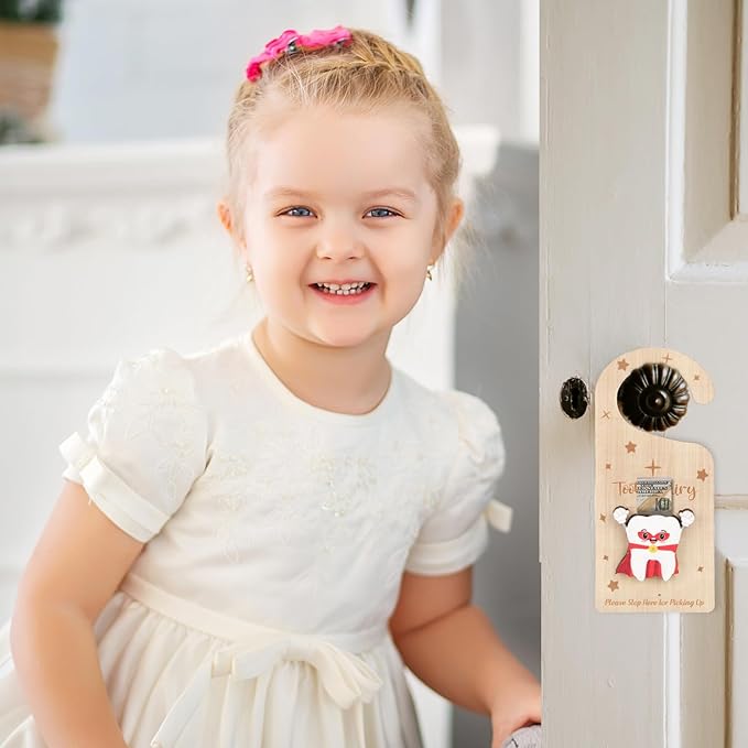 Tooth Door Hanger with Money Holder, Wooden Tooth Door Holder 3D Lost