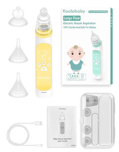 Large Flow Electric Nasal Aspirator, Nose Sucker for Baby 3 Suction