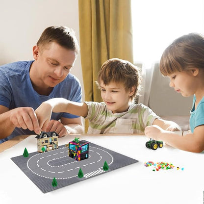 6 Pack Road Base Plates, 10"x10" City Street Baseplates 100% Compatible with All Major Brands 4 Curved/1 Straight/1 T-Junction