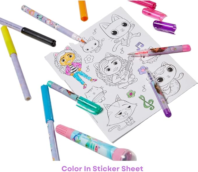 Gabby’s Dollhouse Coloring & Sticker Activity Set for Kids with Travel Carrying Case