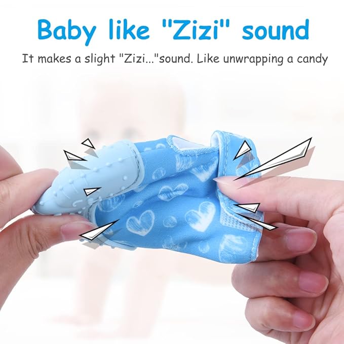 Vicloon Silicone Teething Mitt, 2Pcs Baby Teething Mitten 0-6month Infants