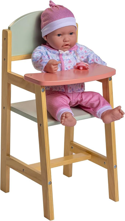 JC Toys Parfait Collection | Deluxe Wooden Doll Toy High Chair 20" | 3+ |