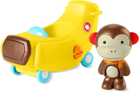 Skip Hop Toddler Cause & Effect Toy for Toddlers 2+, Car Plane Toy with Monkey Figurine