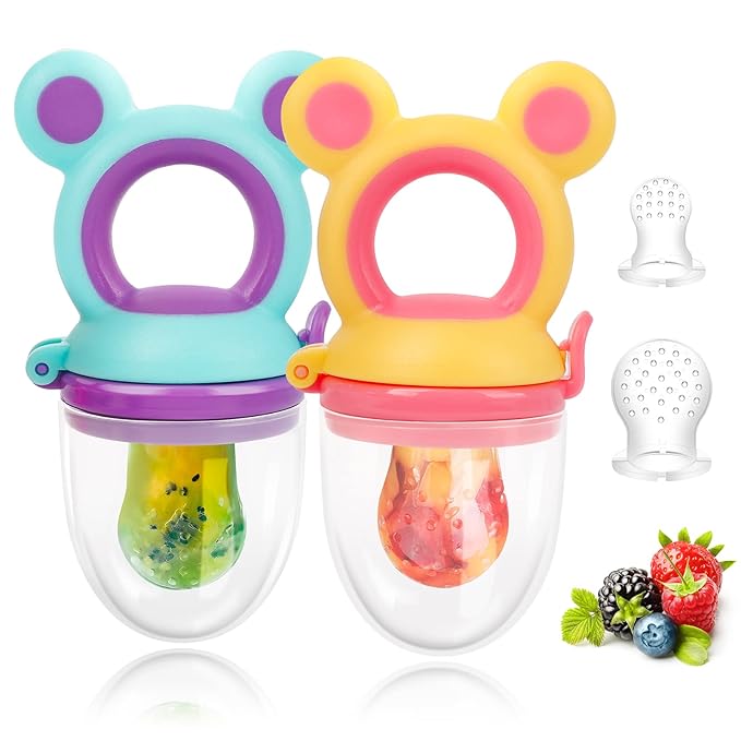 Baby Solids/Frozen Fruit Feeder Pacifier, Infant Teether Toy 4M+ 2-Pack (Mickey