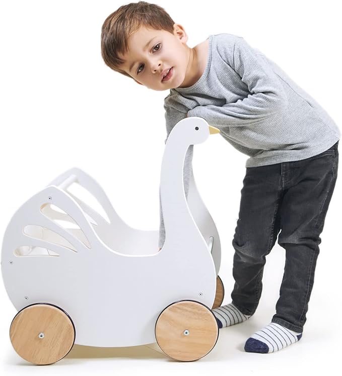 Tender Leaf Toys - Sweet Swan Pram 18m +