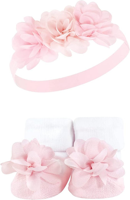 Hudson Baby Girl's Headband and Socks Giftset