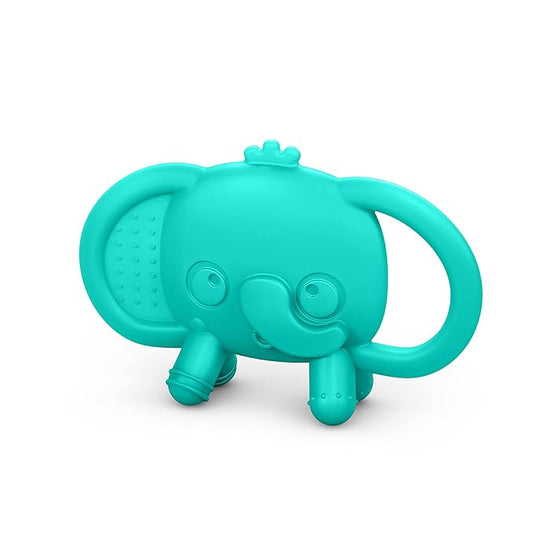 Bright Starts Tame Your Tusks Silicone Teether with Handles, Easy-Grasp Elephant 3 Months+
