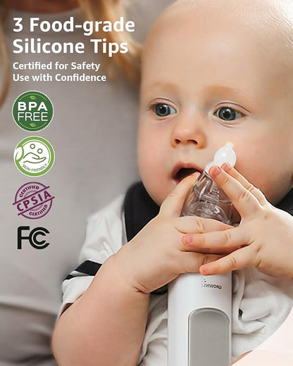 GROWNSY Nasal Aspirator for Baby, Baby Nose Sucker Pro with 3 Soft Silicone Tips
