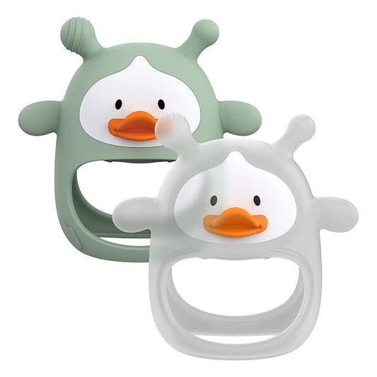 ?? Packs??Teething Toys for Babies 0-6 Months, Never Drop Silicone Baby Teether