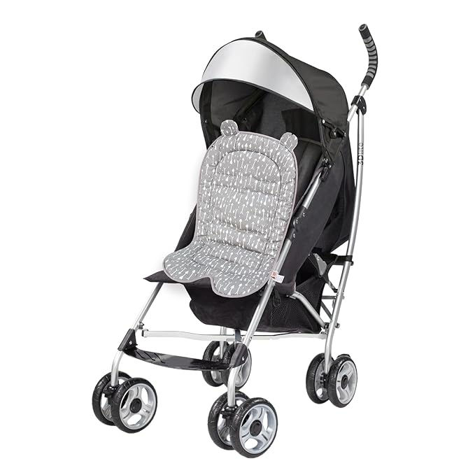 Miracle Baby Car Seat Insert Universal Breathable Baby Stroller Cushion Reversible 3D Air Mesh Cotton Stroller Mat for CarSeat, Buggy, Carrycot, High Chair (Grey Arrow)