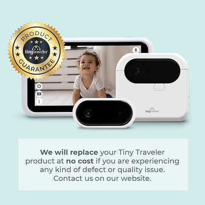 Tiny Traveler Baby Car Camera for 2 Kids, Touch Screen Baby Car Monitor with Power Bank, No WiFi Baby Camera for Car Home Travel, Rear-Facing Car Seat Monitor Night Vision Baby Reminder Alert - Black