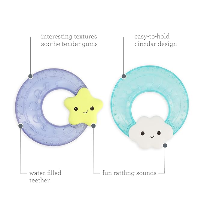 Infantino Shake & Soothe Water Teethers - Sensory Exploration and 2-Pack