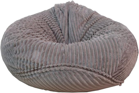 Soft Bean Bag Chair Cover No Filler Sofa Cover Storage Bean Bag Cover Organizing Children Plush Toys (Light Grey, Medium)