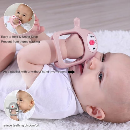 Smily Mia Penguin Buddy Never Drop Silicone Baby Teething Toy for 0-6month nfants, Baby Chew Toys for Sucking Needs 3-6Months,Car Seat