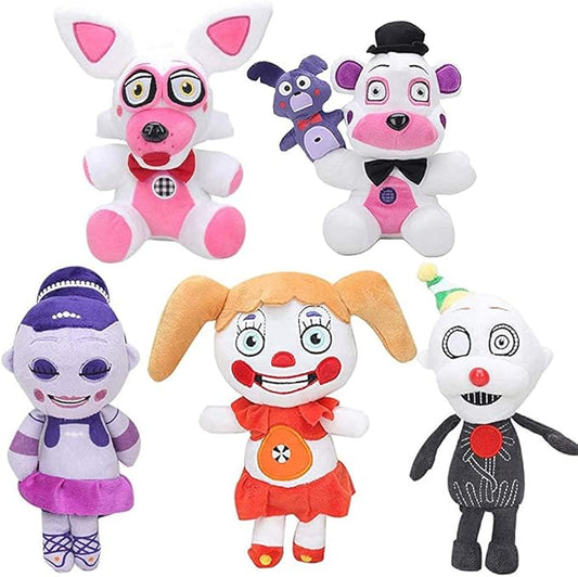 Five Nights Plushies Plush Figure Toys Sets-Sister Location,Gifts for Five Nights Game Fans 7Inch Plush Toy - Stuffed Toys Dolls