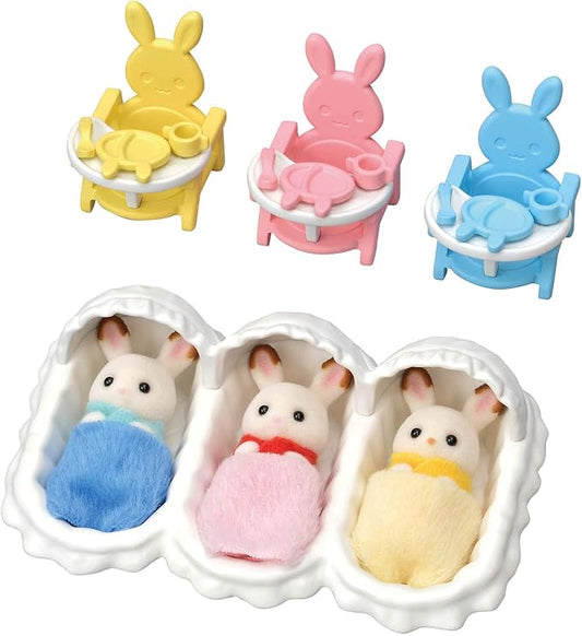 Calico Critters Triplets Care Set - Dollhouse Playset with 3