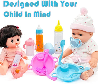 Baby Doll Accessories Magic Bottle Set Magic Disappearing Milk Juice 3+ (Big Set(12pcs))