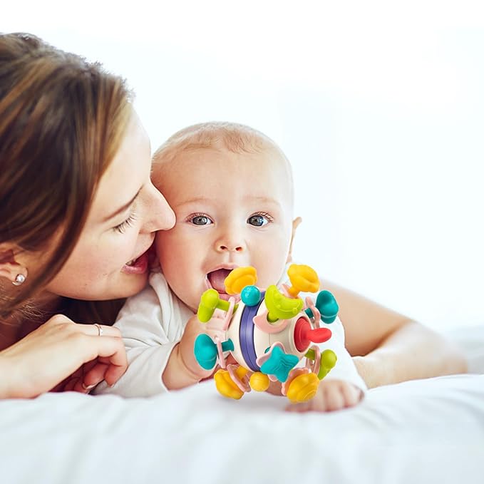 TOHIBEE Baby Montessori Sensory Toys for 0-6 6-12 Months, Food Grade Teething Toys for Babies 0 3 6 9 12 18 Months 1 2