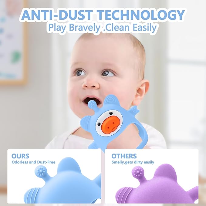 2 Packs Baby Teether,Teething Toys for Babies 0-6 Months