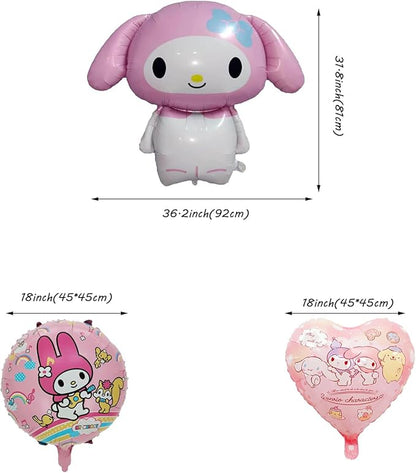 Cute Cartoon Anime Balloon Doll - Set of 5, Large Foil Balloon for Birthday Party
