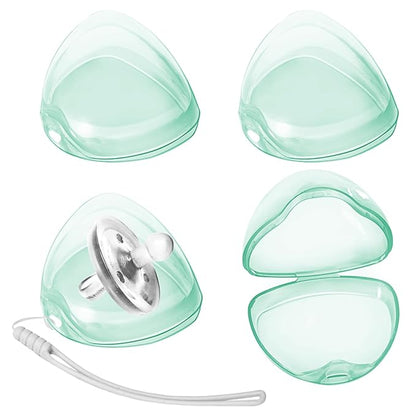 Pacifier Case,4 Pack BPA Free Pacifier Holder Case with Lanyard for Diaper Bag