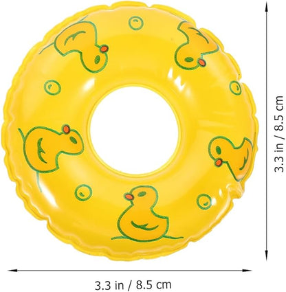 Gadpiparty 5Pcs Mini Swimming Rings Dollhouse Pattern Swim Rings Dolls