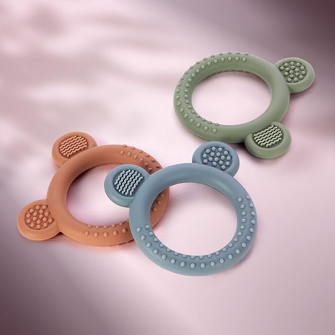 Baby Teething Toys for Babies 0-6 Months Set of 3, Baby Toys 6 to 12 Months
