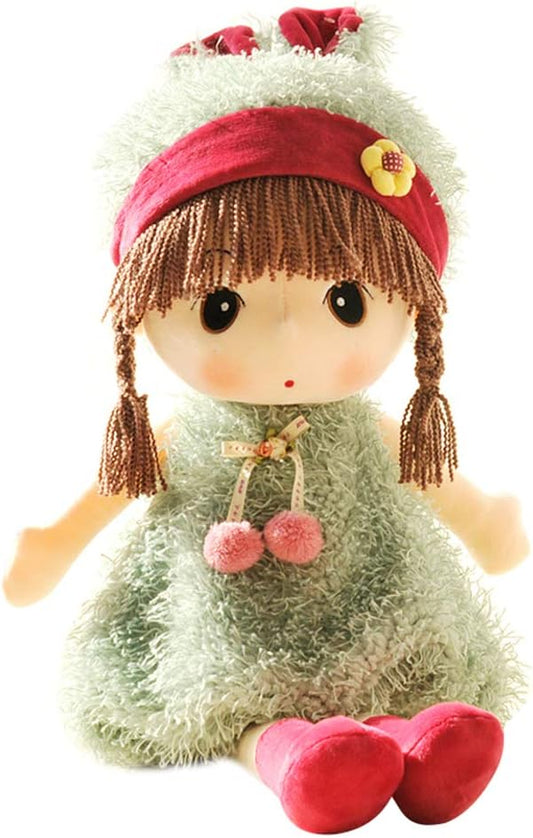 Plush Baby Doll Girl with Clothes, 17.7 Sweetheart Rag Doll Cozy Cuddle Soft Baby Doll for Kids Babies