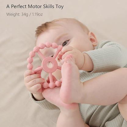 3 Pack Ring Teether, Silicone Teething Ring Toys for Babies 0-6 Months 6-12 Months 12-24 Months,