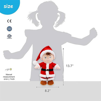 June Garden 14" Soft Dolly Santa - Stuffed Soft Baby Boy Doll for Birth and Up