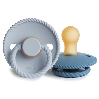 FRIGG Rope Natural Rubber Baby Pacifier | Made in Denmark 0-6 Months)