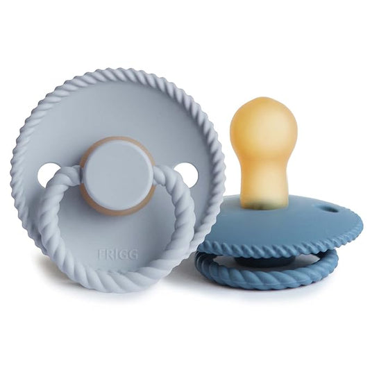 FRIGG Rope Natural Rubber Baby Pacifier | Made in Denmark 0-6 Months)