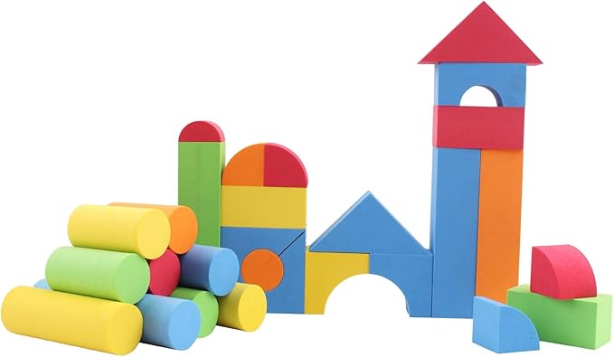 113 Piece Large Foam Building Blocks with Different Shapes and