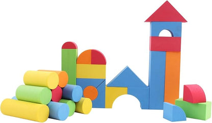 113 Piece Large Foam Building Blocks with Different Shapes and