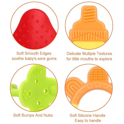 Baby Teething Toys 6 Packs BPA Free Silicone Baby Teethers,