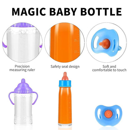 3 Pack Baby Doll Accessories Set - Include 1 Milk/Juice