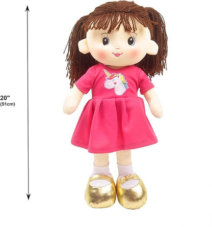 Linzy Toys, 16'' Pink Laura Soft Plush Rag Doll