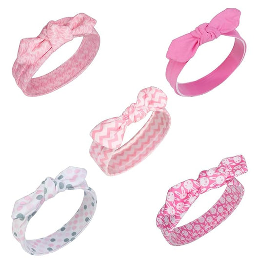 Fmeida 5 Pcs Baby Headband Rabbit Knot Hair Band Cotton