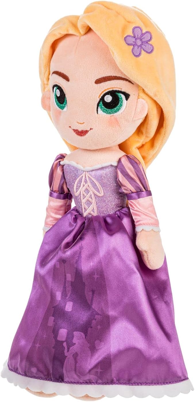 Disney Store Official Princess Plush Doll (Rapunzel from Tangled) Medium 14 Inches, Princess Dolls with Embroidered Features