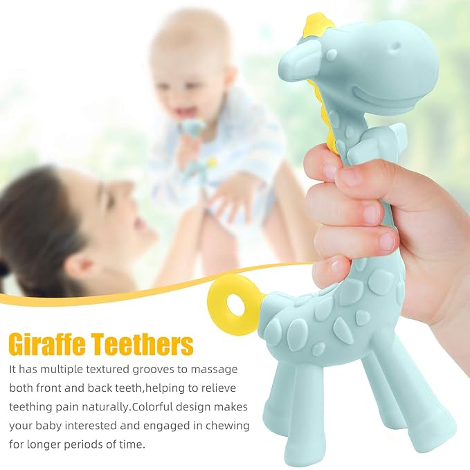 SHARE&CARE Baby Teething Toys for Girls and Natural Organic Fruit 1 Teethers 1 Feeder 3 Silicone