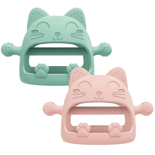 2 Pack Baby Teether Toys,Silicone Teething Toys for Babies 0-6 Months 0-6 Months,Ideal