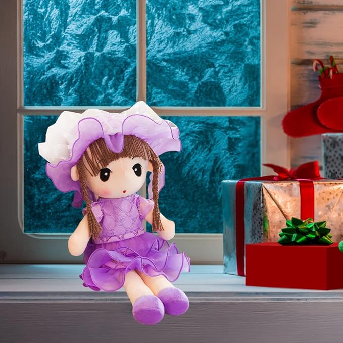 Plush Baby Doll Girl with Clothes, 17.7 Sweetheart Rag Doll Cozy Cuddle Soft Baby Doll for Kids Babies