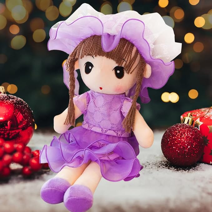 Plush Baby Doll Girl with Clothes, 17.7 Sweetheart Rag Doll Cozy Cuddle Soft Baby Doll for Kids Babies