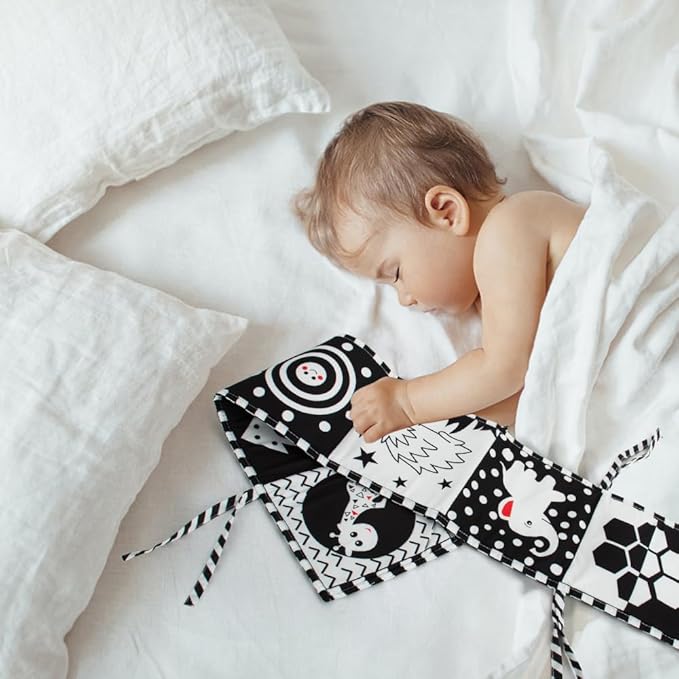 Cawgug Black and White High Contrast Soft Book for Babies 0-12 Months