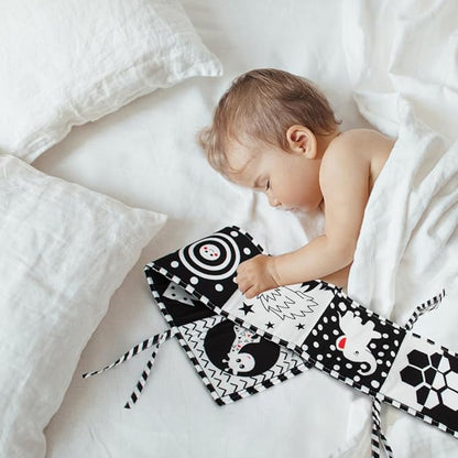 Cawgug Black and White High Contrast Soft Book for Babies 0-12 Months