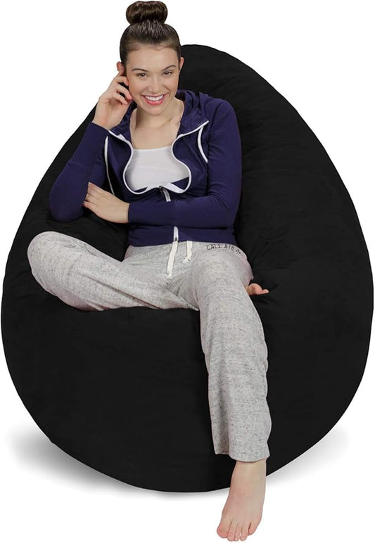 Sofa Sack Bean Bag Chair Cover, 7-5-feet, Black