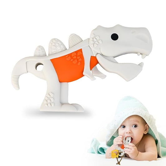 Baby Teething Toys - Dinosaur Silicone Baby Teethers Relief 0-6 6-12 12-18 Months,